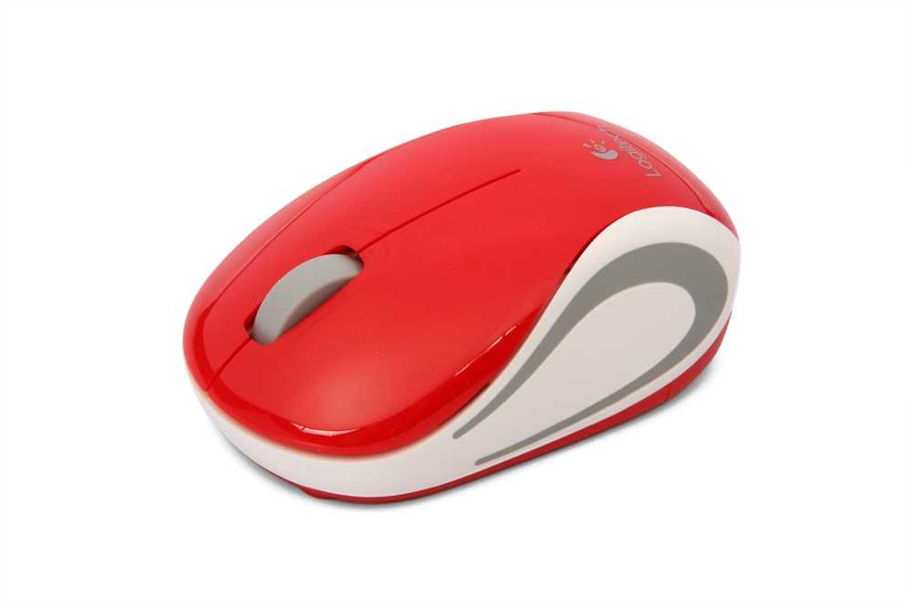 Мышь беспроводная logitech wireless mini mouse m187 red-white usb