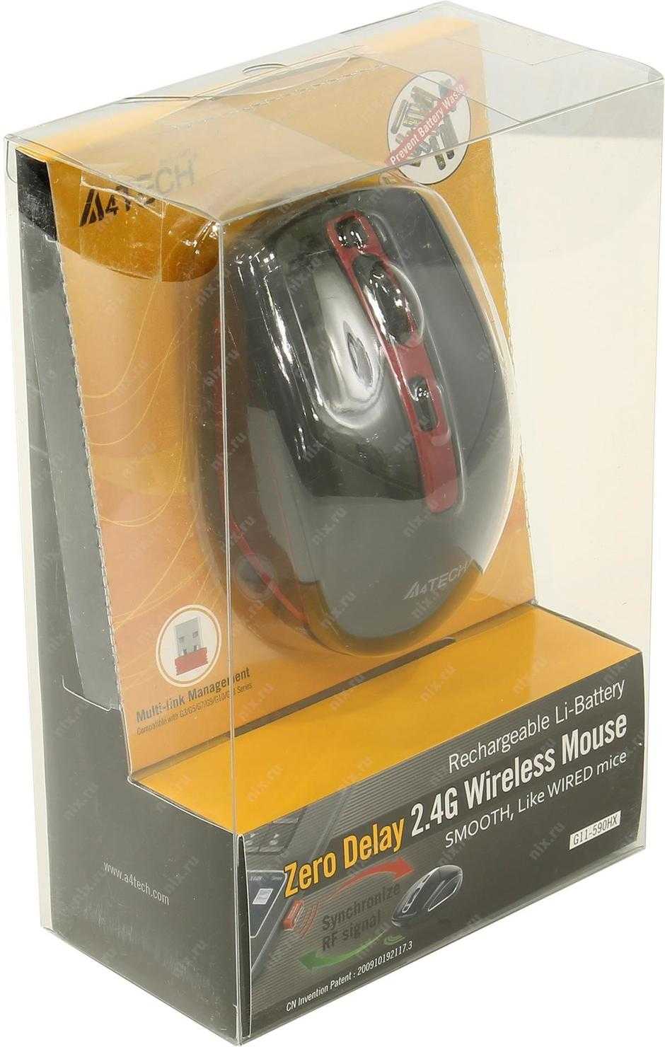Беспроводная мышь a4tech wireless optical mouse g11-590fx black