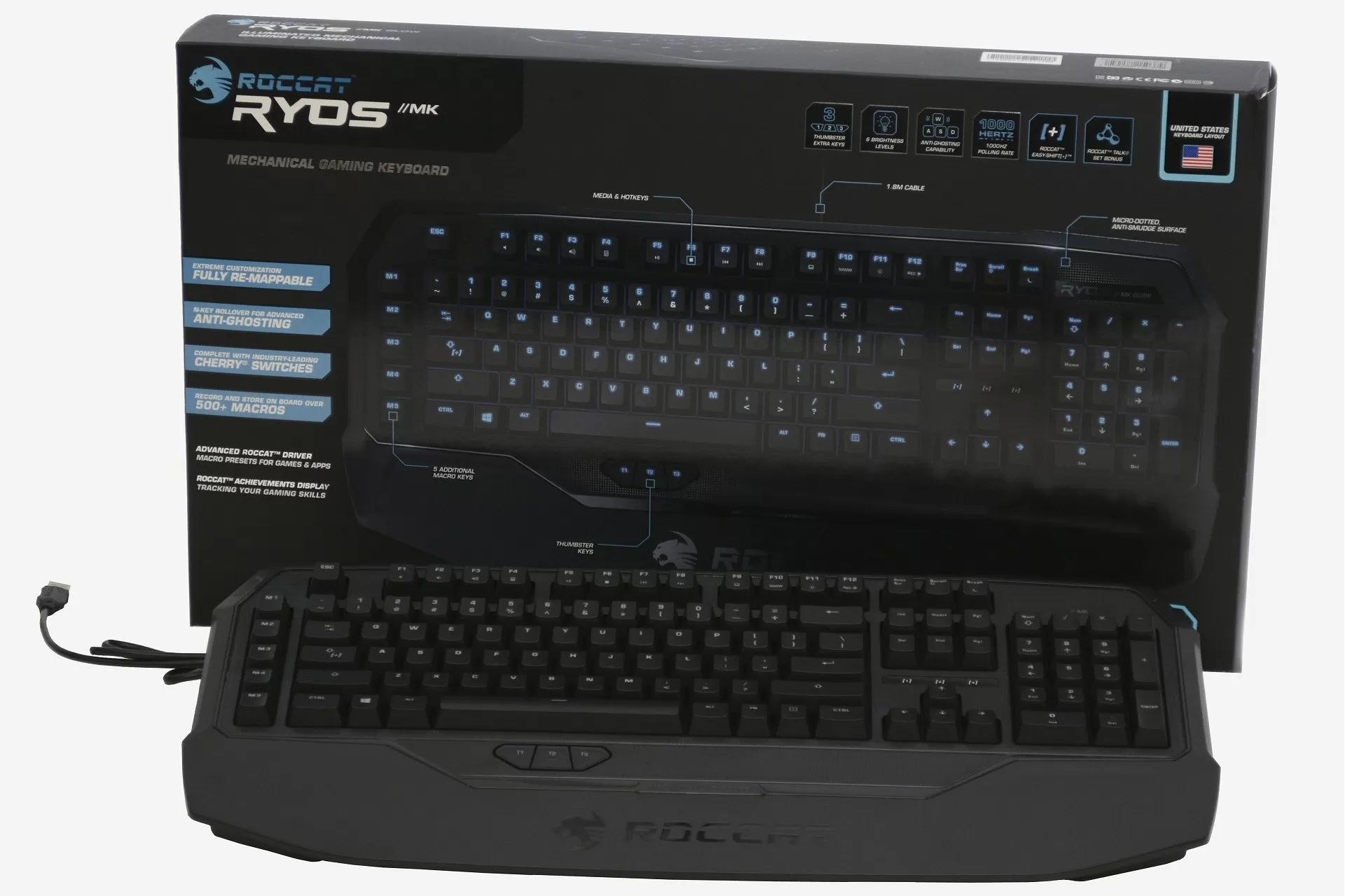 Roccat ryos mk black usb - купить , скидки, цена, отзывы, обзор, характеристики - клавиатуры