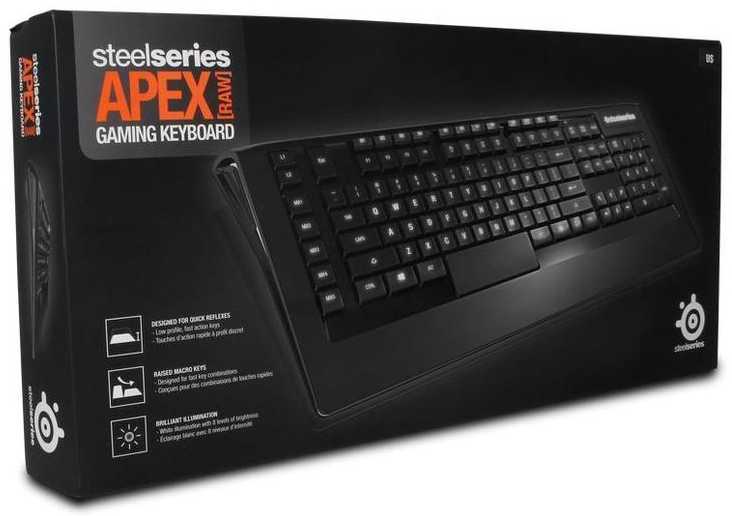 Клавиатура steelseries apex [raw] gaming keyboard black usb (черный) купить за 5990 руб в волгограде, отзывы, видео обзоры и характеристики