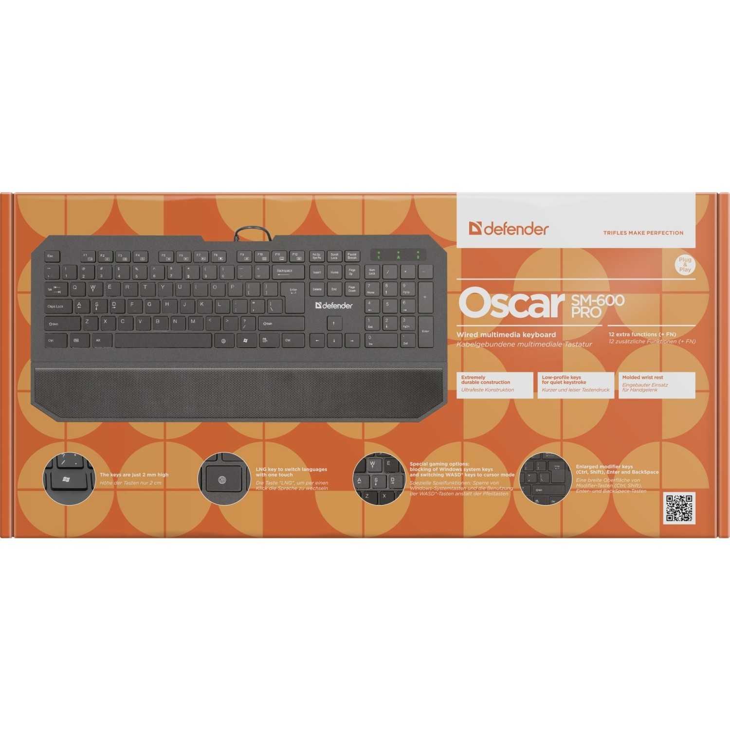 Клавиатура defender oscar sm-600 pro black usb — купить в городе ульяновск