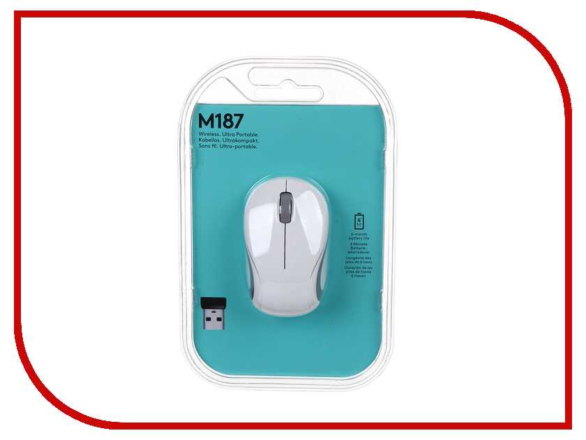 Мышь logitech wireless mini mouse m187 blue