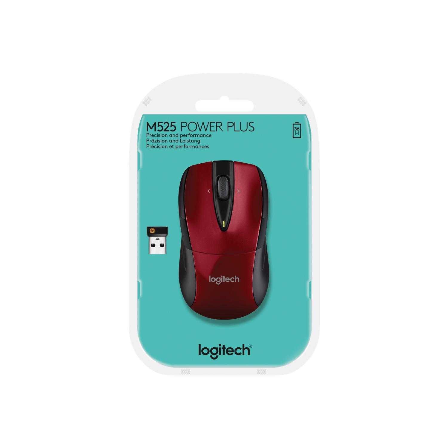 Мышь беспроводная logitech wireless mouse m525 white-red usb