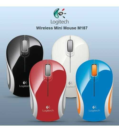 Logitech wireless mini mouse m187 blue-orange usb