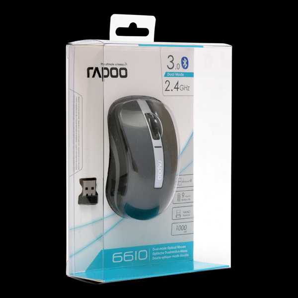 Rapoo dual-mode optical mouse 6610 bluetooth (серый) - купить , скидки, цена, отзывы, обзор, характеристики - мыши
