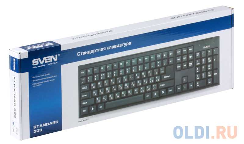 Клавиатура sven standard 303 black usb — купить в городе смоленск