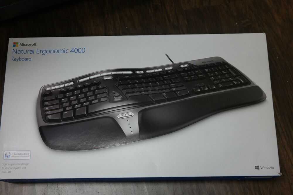 Microsoft natural ergonomic keyboard 4000 black usb