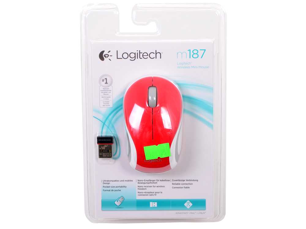 Компьютерная мышь logitech wireless mini mouse m187 blue-orange