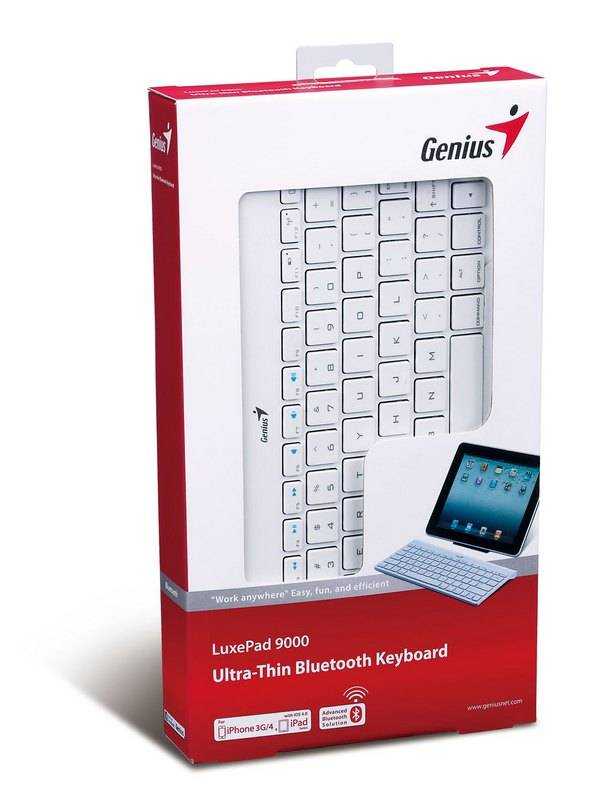 Клавиатуры genius luxepad 9000 bluetooth (белый)