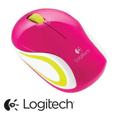 Logitech wireless mini mouse m187 pink-white usb