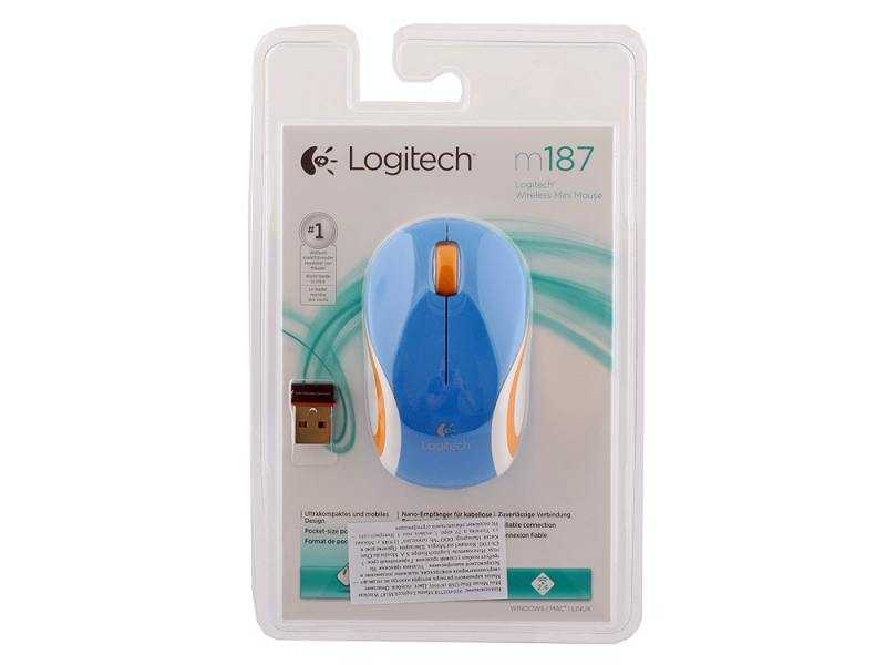 Мышь logitech wireless mini mouse m187 (910-002733) blue — купить, цена и характеристики, отзывы