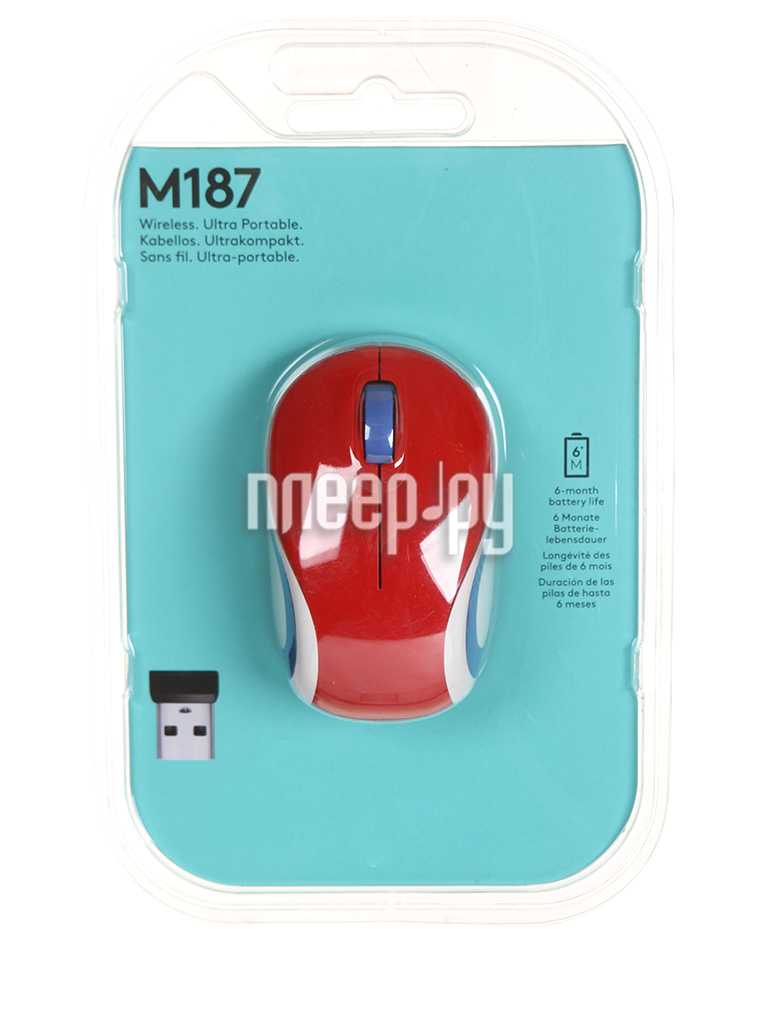 Клавиатура мышь комплект Logitech Wireless Mini Mouse M187 Blue-Orange USB - подробные характеристики обзоры видео фото Цены в интернет-магазинах где можно купить клавиатуру мышь комплект Logitech Wireless Mini Mouse M187 Blue-Orange USB