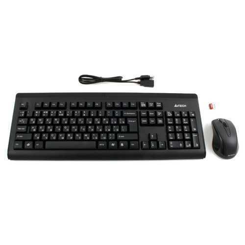 Комплект клавиатура и мышь a4tech padless 7100n black usb