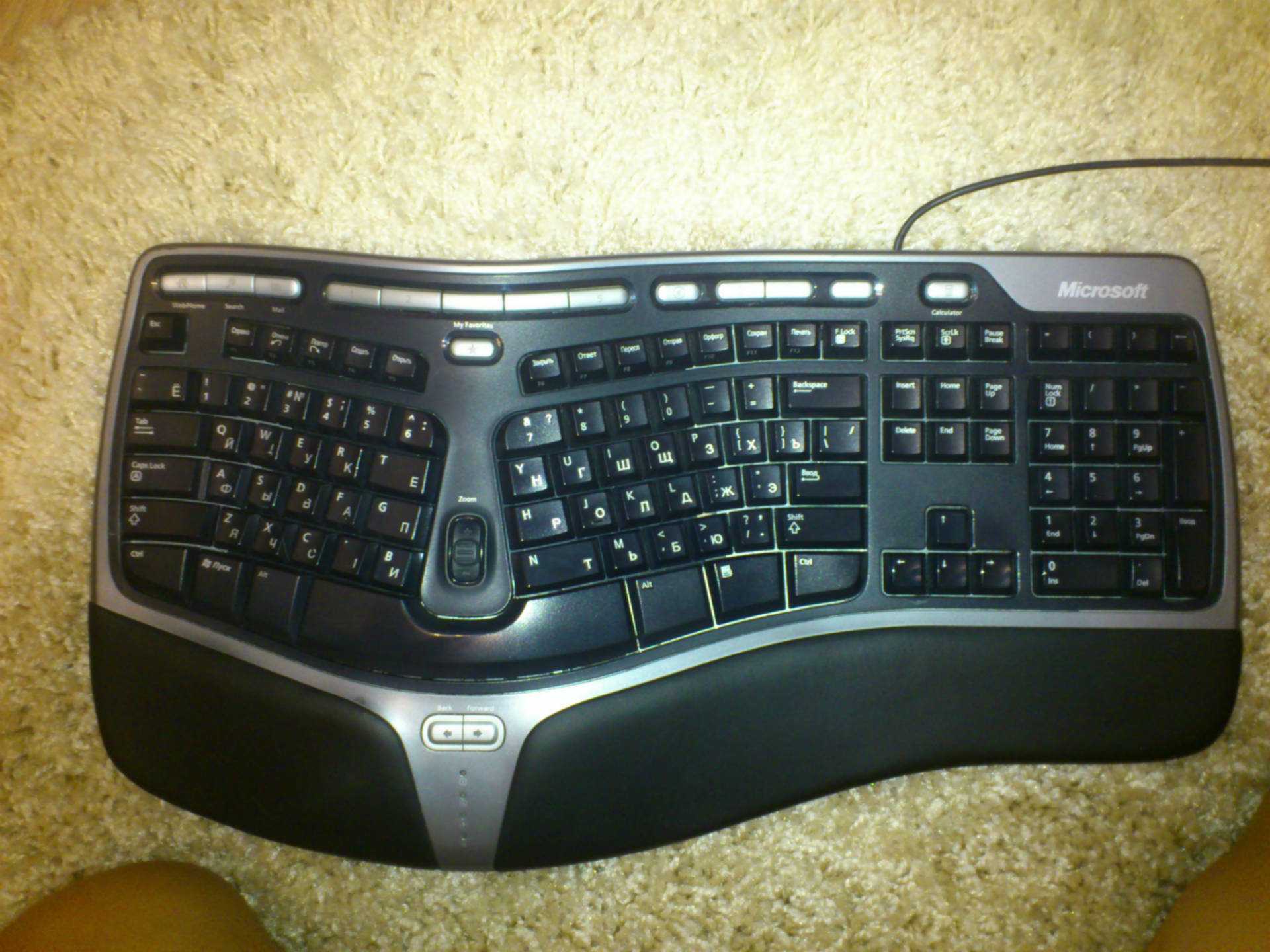 Клавиатура microsoft natural ergonomic keyboard 4000 black usb