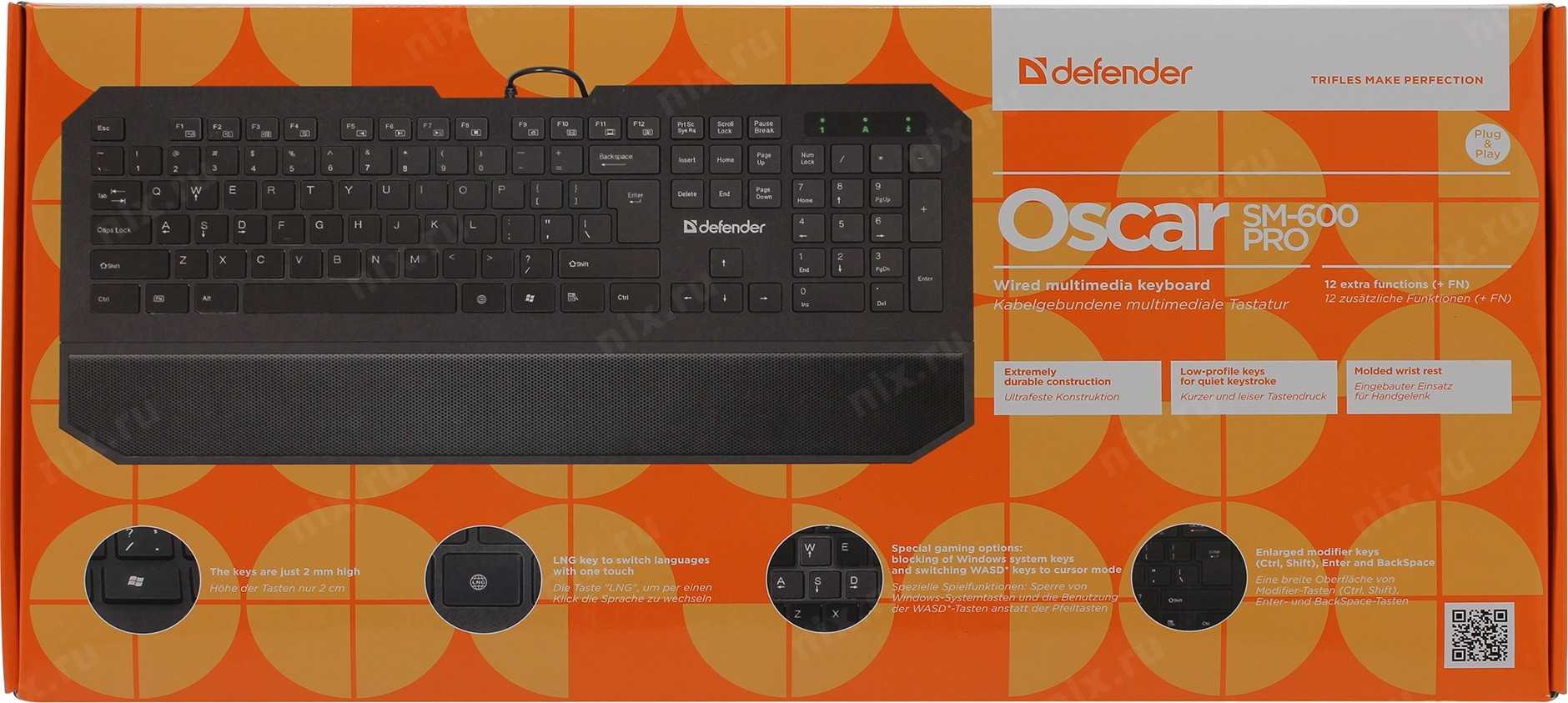 Клавиатура defender oscar sm-600 pro black usb — купить в городе саранск